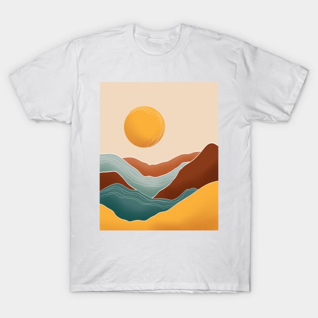 Modern Earthy Tones Mountains 35 T-Shirt by gusstvaraonica